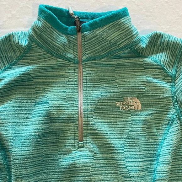 The North Face Women's Glacier 1/4 Zip Jacket‎ Teal Blue Green small EUC - Picture 2 of 5
